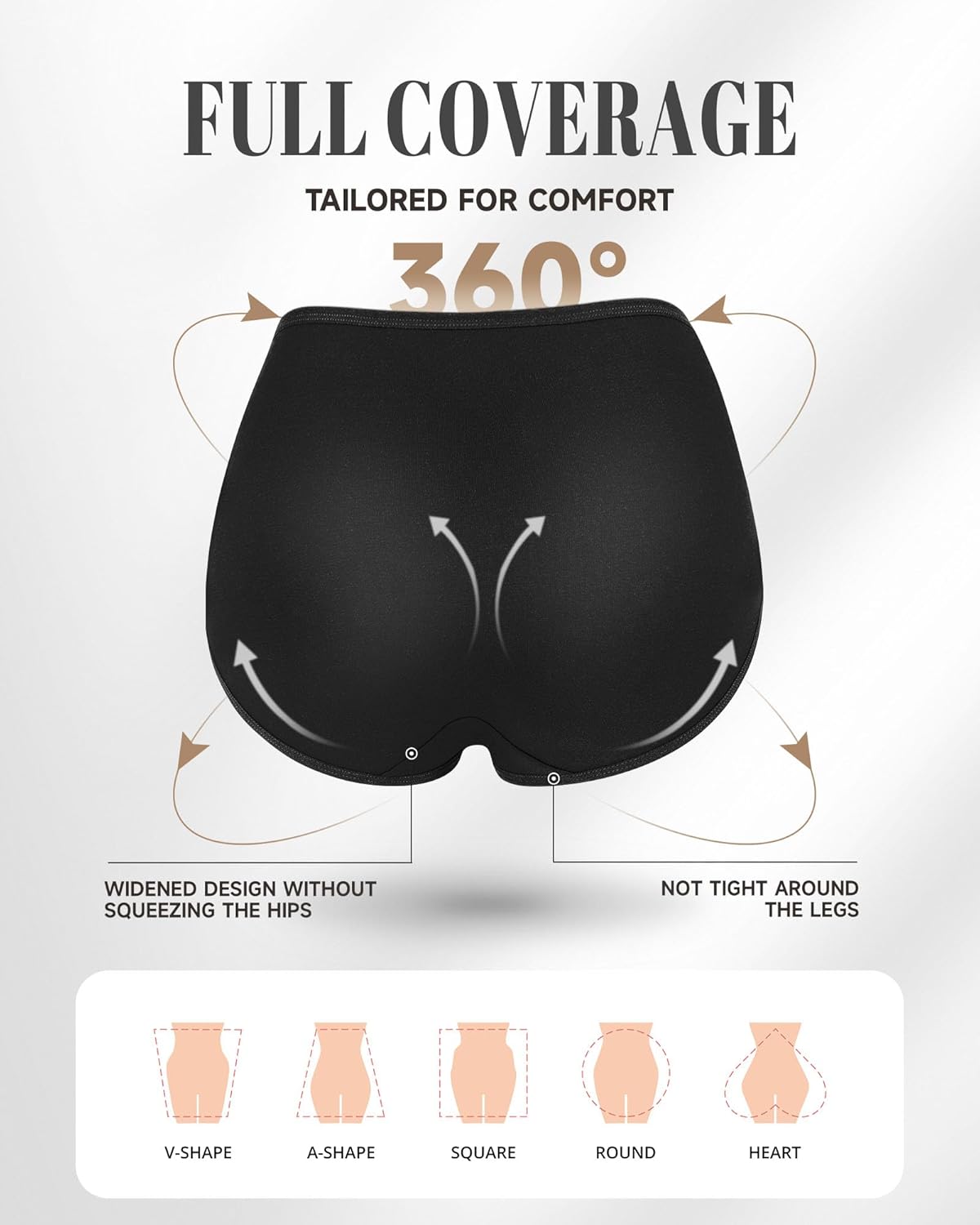 PULIOU Women's High Waisted Cotton Underwear Stretch Briefs Full Coverage Soft Breathable Panties 5 Pack - Image 4