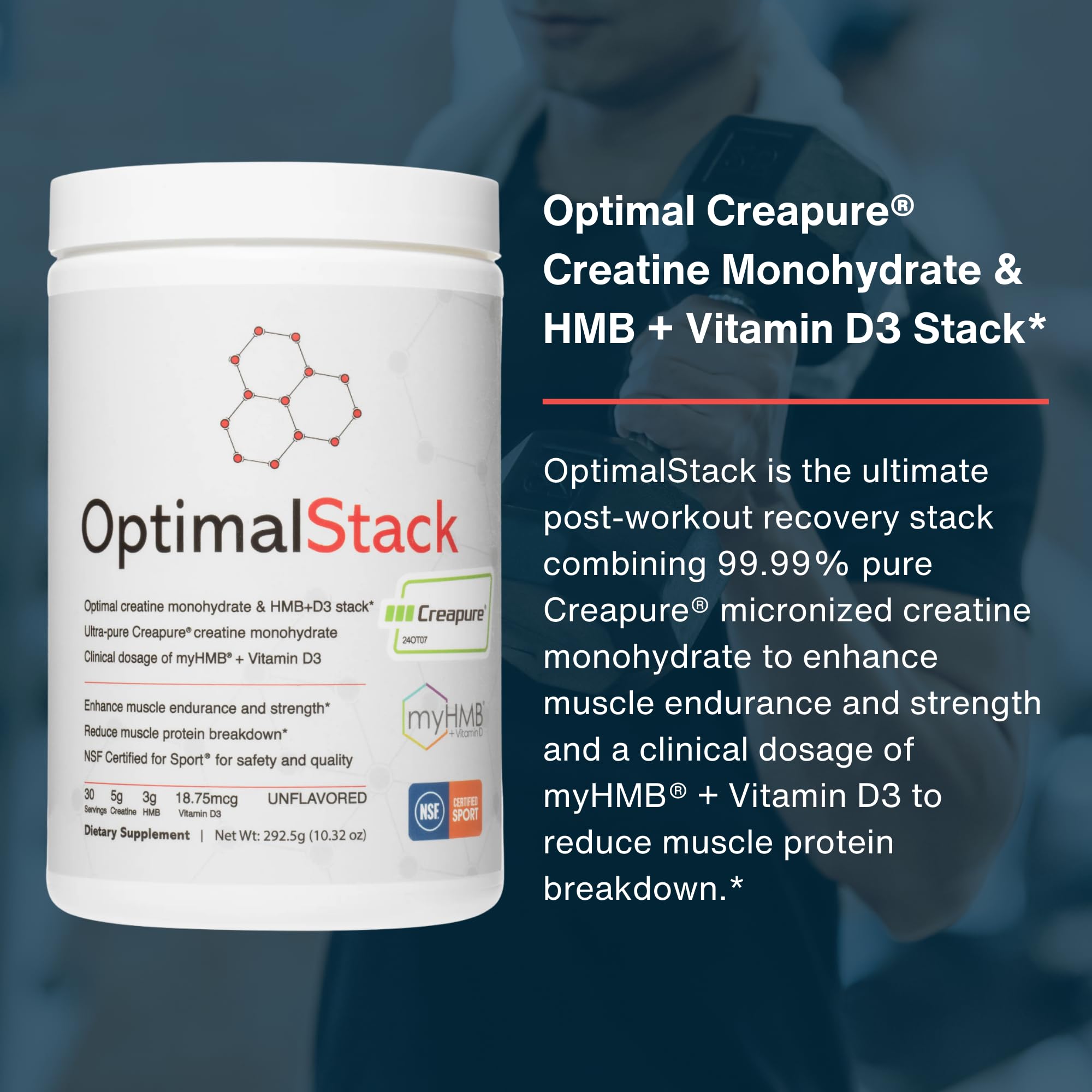 OptimalAmino OptimalStack | Creatine, HMB & Vitamin D3 Stack | 30 Servings — Amazon image 3