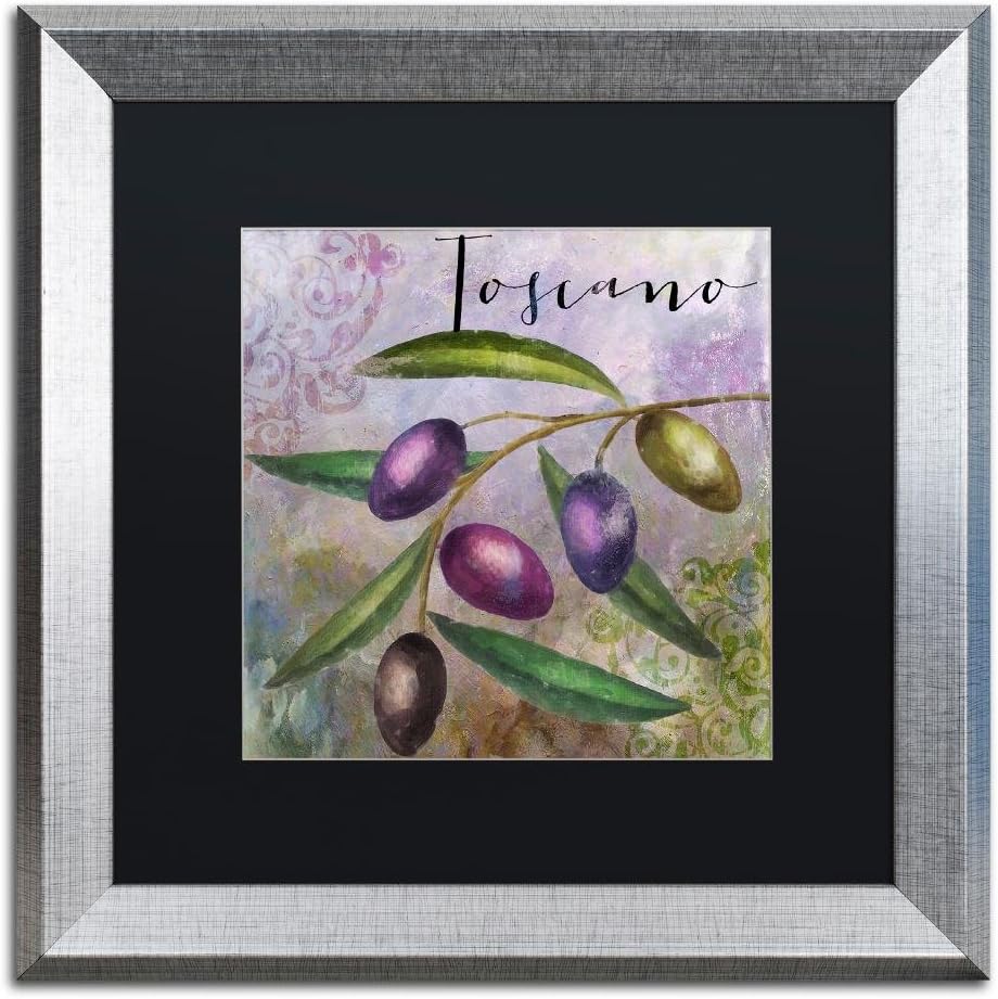 Olivia II by Color Bakery, Black Matte, Silver Frame 16x16-Inch