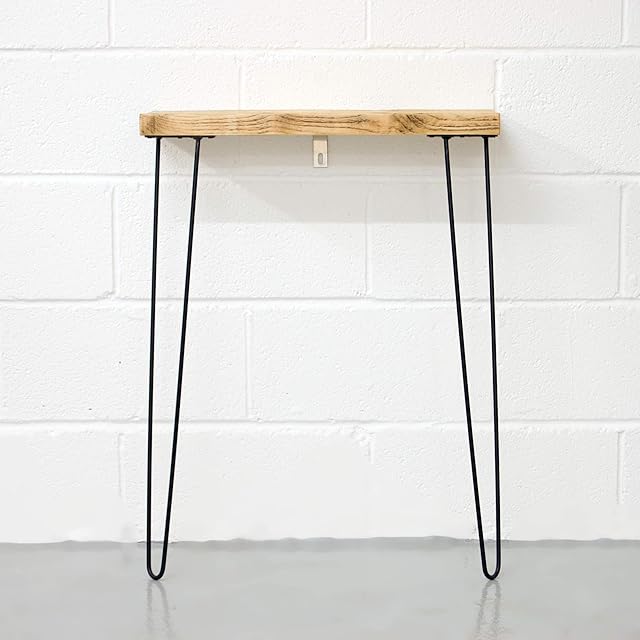 Narrow Console Table With Hairpin Legs | Wooden Rustic Hallway Table