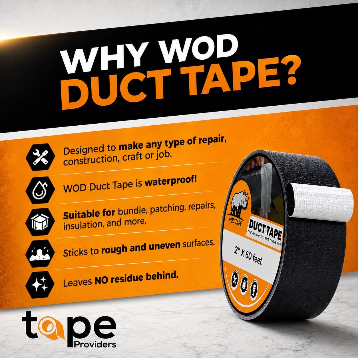 WOD Industrial Grade Pink Duct Tape, 1.5 inch x 60 Feet image 2