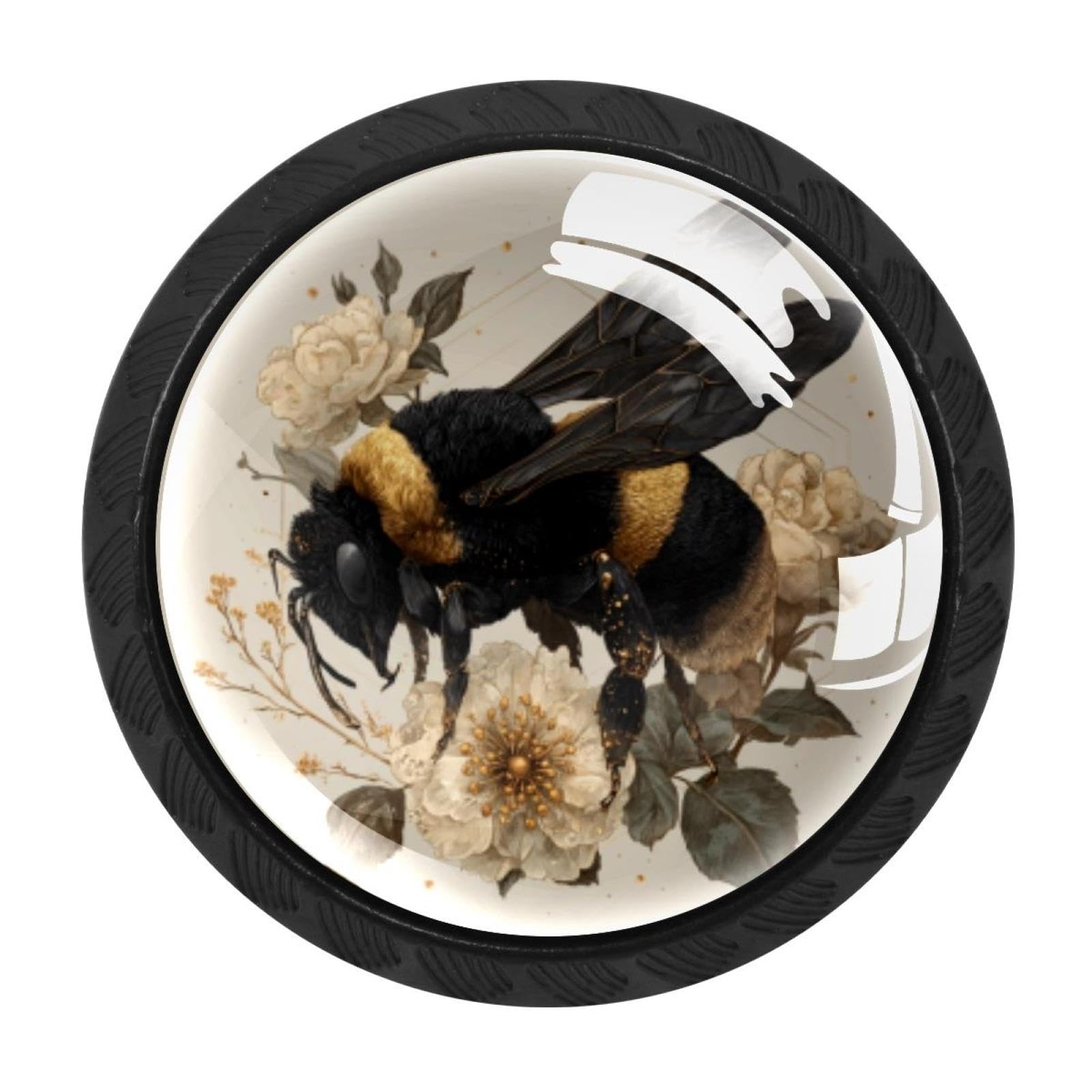 CHENZZZZ 4 Pieces Dresser Knobs Aesthetic Art Bee (6) Drawer knobs Cabinet Knobs Pull Handles for Home Kitchen Office