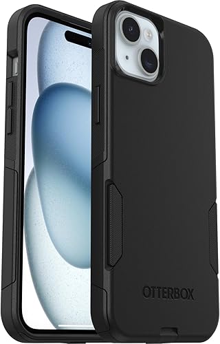 OtterBox Carcasa para iPhone 15 Plus y iPhone 14 Plus Commuter Series, color negro, delgado y resistente, apto para bolsillo, con protección de