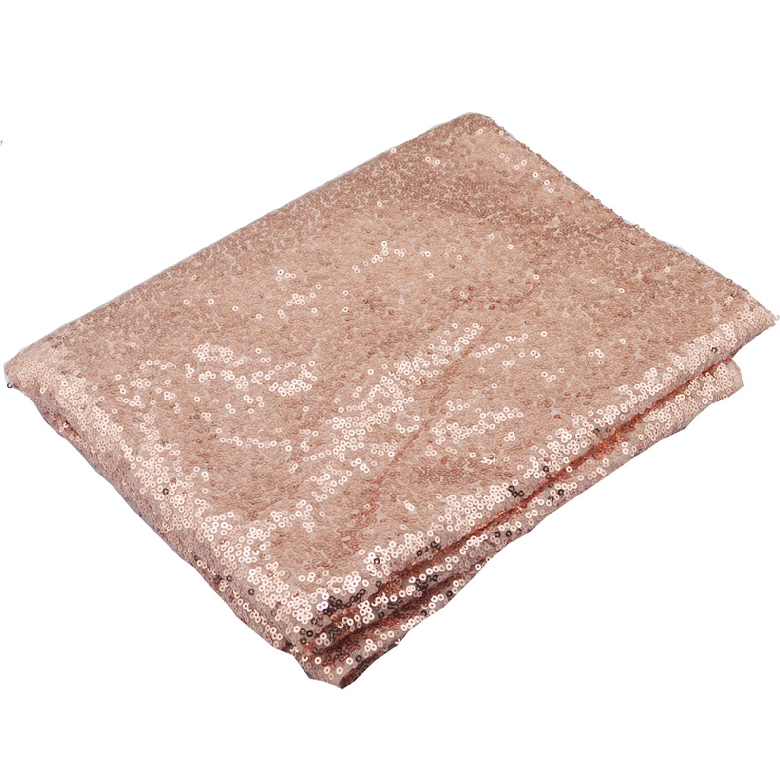 Tablecloth Round 60/80/100/120/180cm Sequin Tablecloth Glitter Table Cloth Wedding Banquet Christmas Birthday Party Decoration Home Gold Tea Tablecloth Wipeable Tablecloths(Rose Gold,Round 100cm)
