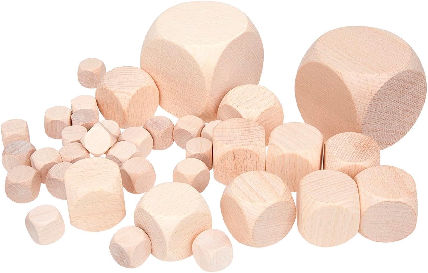 30 Stuks Houten Dobbelstenen, 5 x 5 x 5 cm, Natuurlijke Blokken Om Te Knutselen, Vierkante Blanco Onbehandelde Dobbelstenen Voor DIY, Stempel
