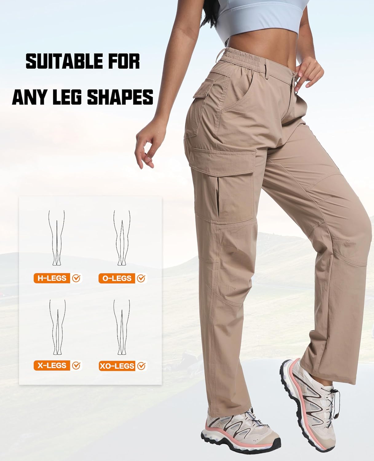 WENRONSTA Women's Hiking Cargo Pants Lightweight Quick Dry Waterproof UPF 50+ Camping Fishing Travel Outdoor Work Pants - Image 4