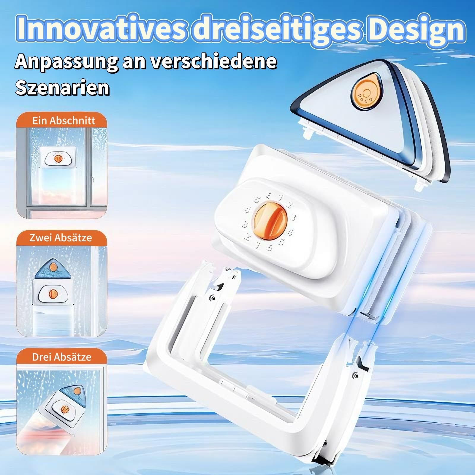 Hooha Doppelseitiger Fensterabzieher Putzen Haus/Hotel/Büro Komplettset&Fish Tank&Terrarium Glas 8-40mm Einstellbare Magnet für Glasreiniger Set Einfache Schnelle Reinigung