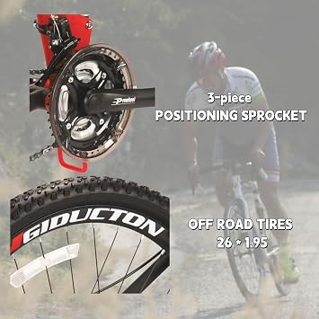 26 Inch Folding Mountain Bike, 21 Speed, Dual Disc Brakes, Full Suspension, High-Carbon Steel, for Adults/Men/Women