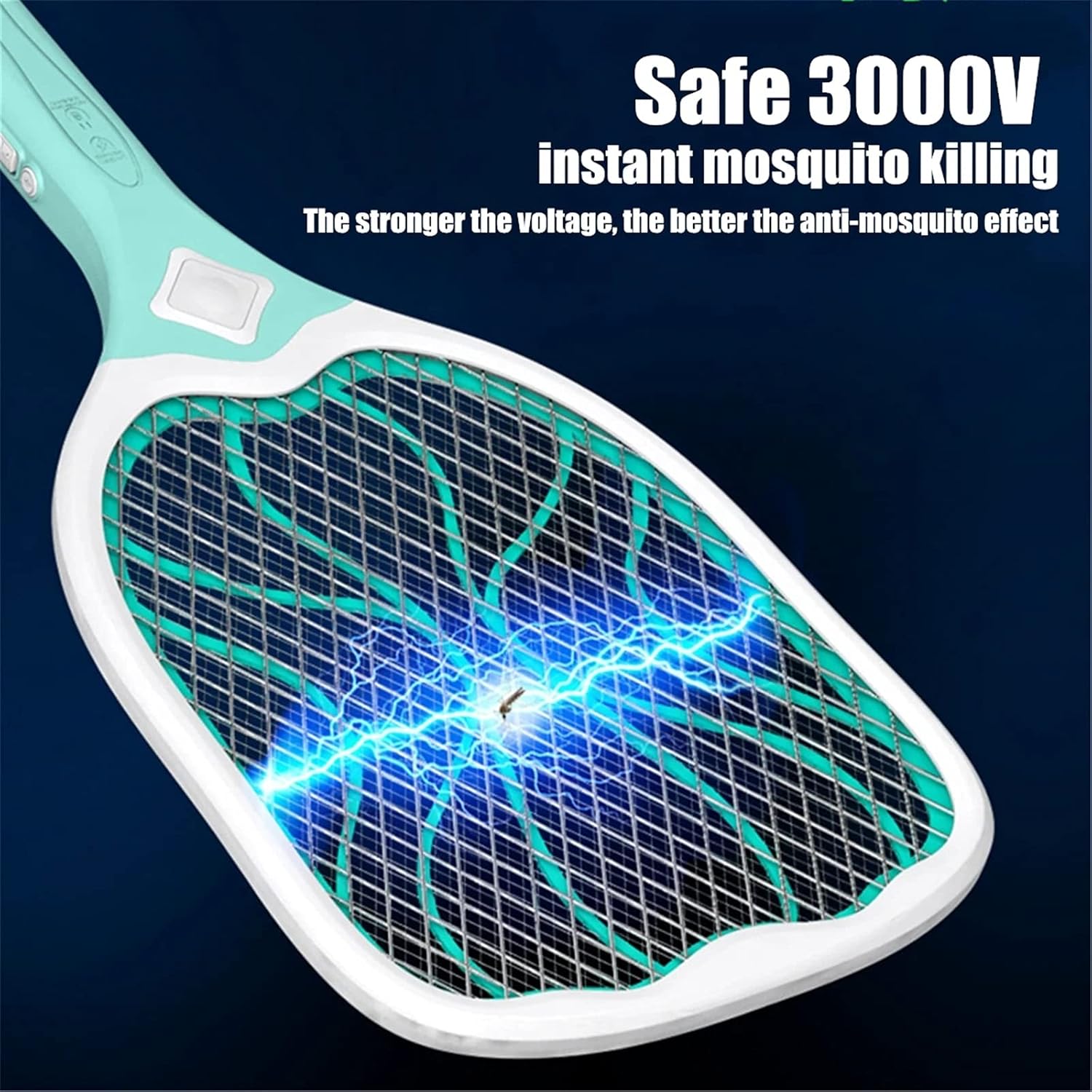 電撃殺虫ラケット 3000V 220V / 50Hz LED電気フライキラーUSB充電式バグZapper (色 :
