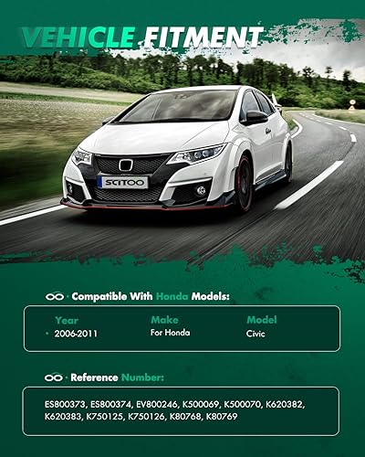 Miniatura 2 de SCITOO Kit de suspensión de 12 piezas, 2 brazos de control inferior, 2 juntas de bola inferiores, 2 barras estabilizadoras delanteras y 2 barras