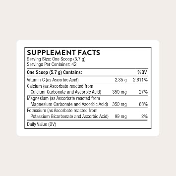THORNE - High Potency Vitamin C - Ascorbic Acid with Calcium, Magnesium & Potassium - Healthy Immune Function & Antioxidant Support* - Third-Party Certified - Gluten, Dairy & Soy-Free - 42 Servings