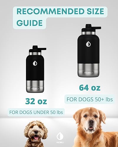 Miniatura 5 de Botella de agua para perros, botella de agua de viaje aislada para perros, dispensador de botellas de agua para mascotas de acero inoxidable,