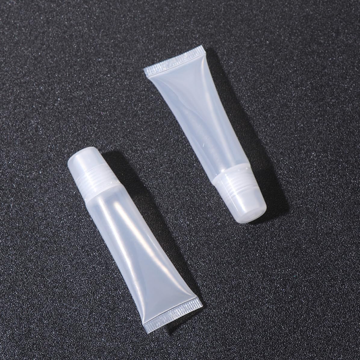 60pcs White Plastic Lip Balm Tube Refillable Screw Cap Container