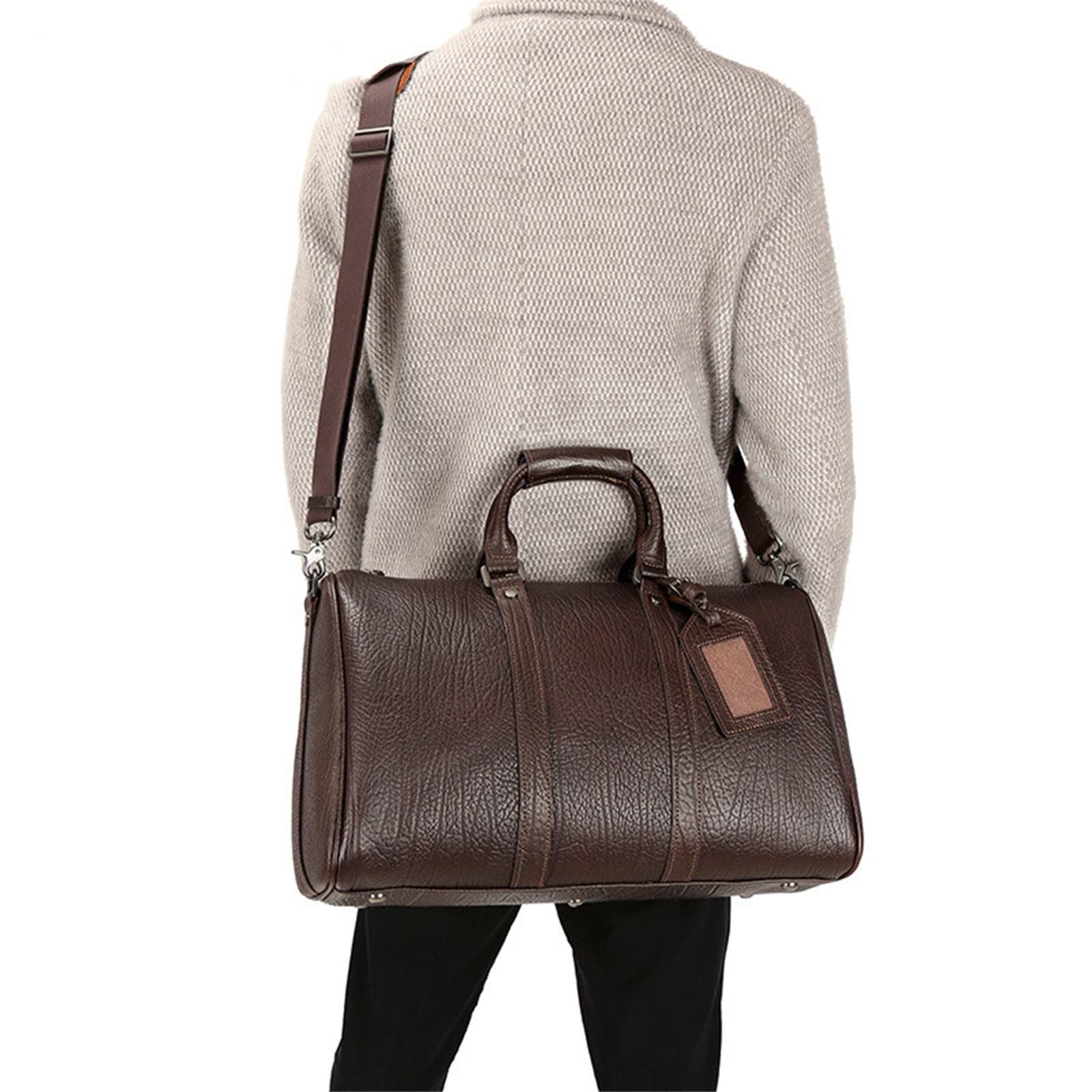 Bolso de Equipaje de Mano para Hombre Bolso de Viaje Cuero Travel Gym Sports Fin Semana para Mujeres Hombres