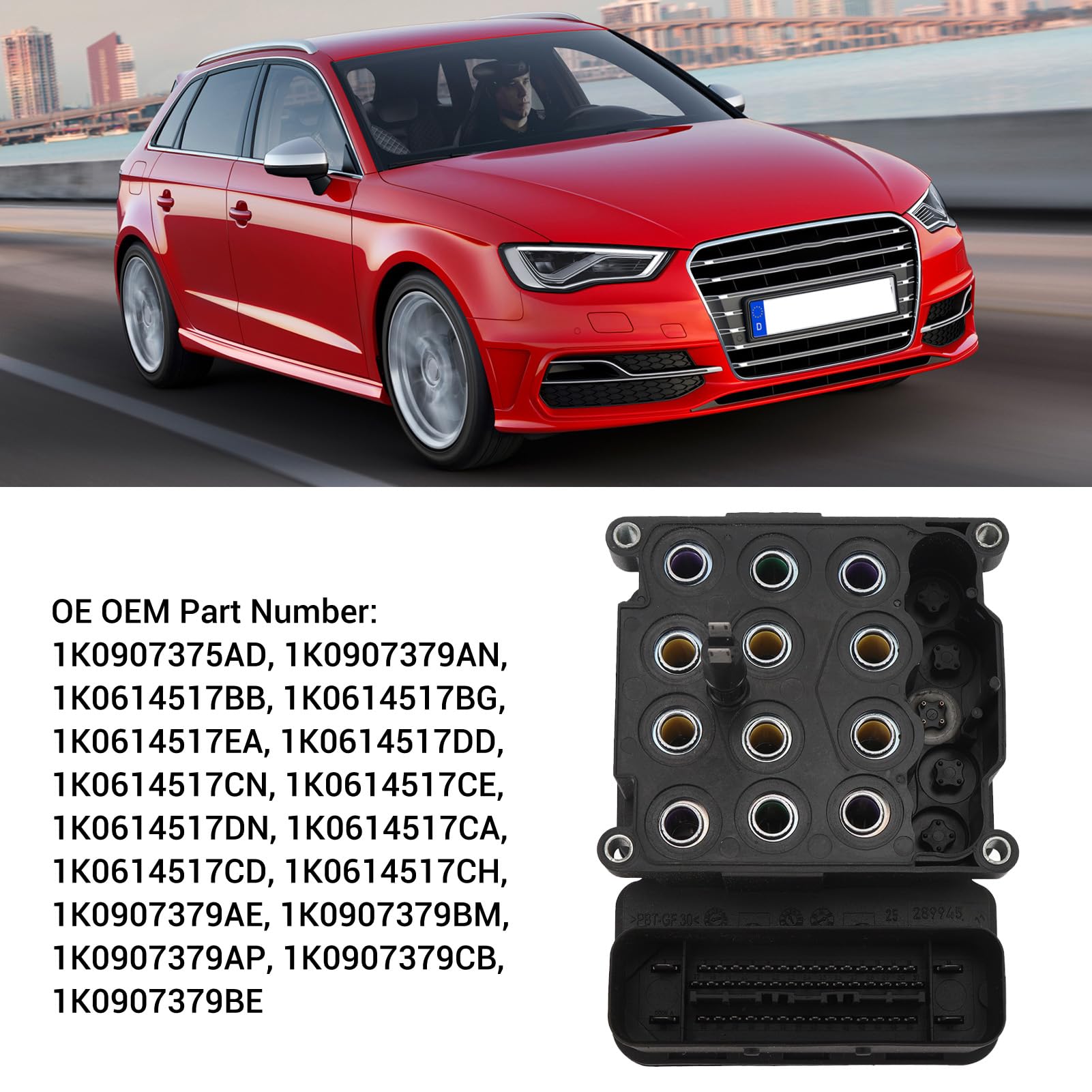 Módulo de control de Torvex ABS, Unidad de freno contra el bloqueo, ECU de freno compatible con Cabriolet Sportback 1K0907375ad 1K0907379an