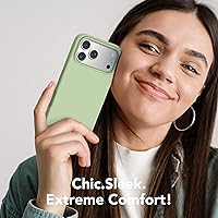 Vista 958 de GONEZ Funda de silicona para iPhone 15 Pro Max, compatible con Magsafe, protector de cámara + protector de pantalla, forro de microfibra suave Negro