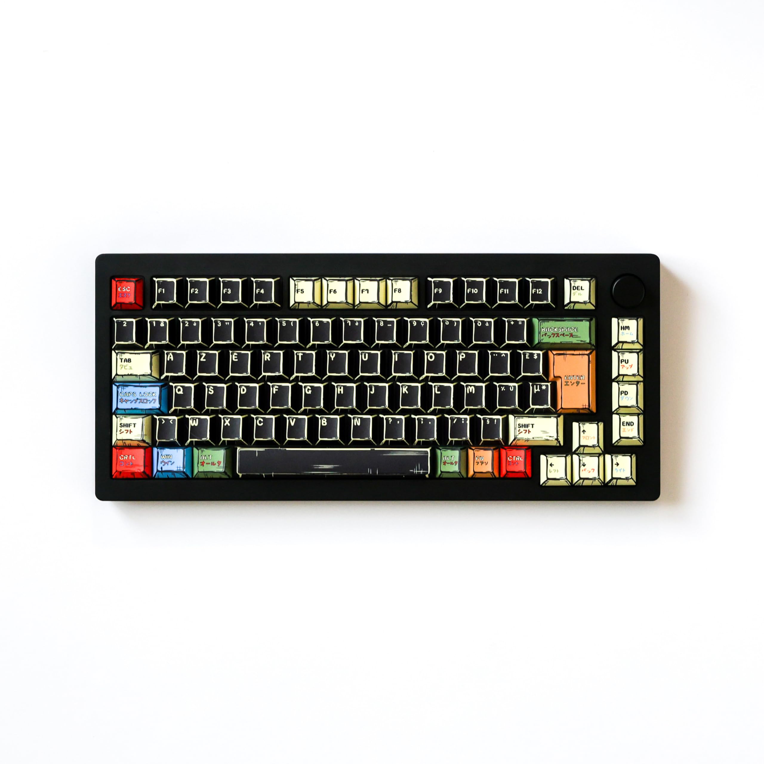 Keycaps AZERTY FR Black Manga 143 Keys Profil Cherry