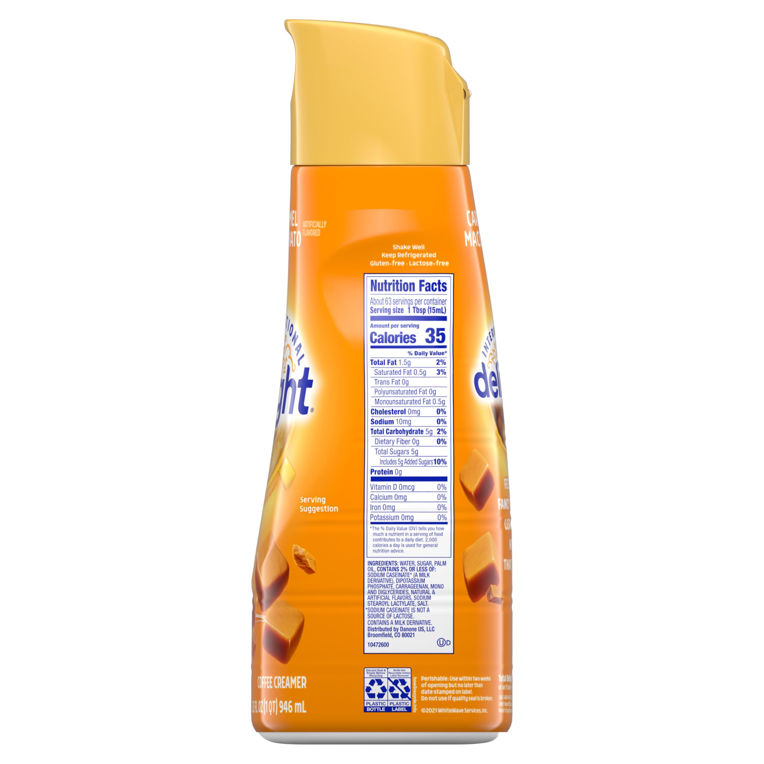 International Delight Coffee Creamer, Caramel Macchiato, Refrigerated Flavored Creamer, 32 FL OZ Bottle
