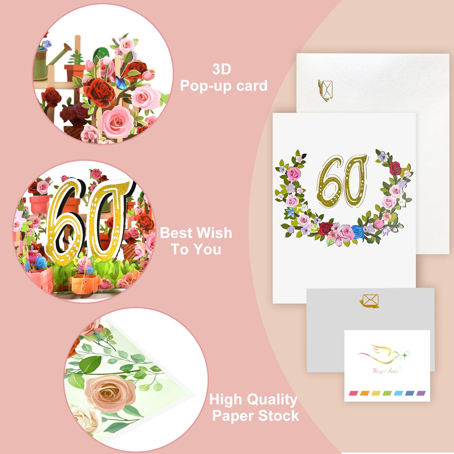 Magic Ants Biglietto di compleanno pop up giradischi, dolce biglietto