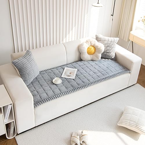 Miniatura 73 de vctops Funda de Sofá a Rayas de Pana Súper Suave Funda de Sofá Seccional Lavable Antideslizante Protector de Muebles para Niños Perros Mascotas, 1