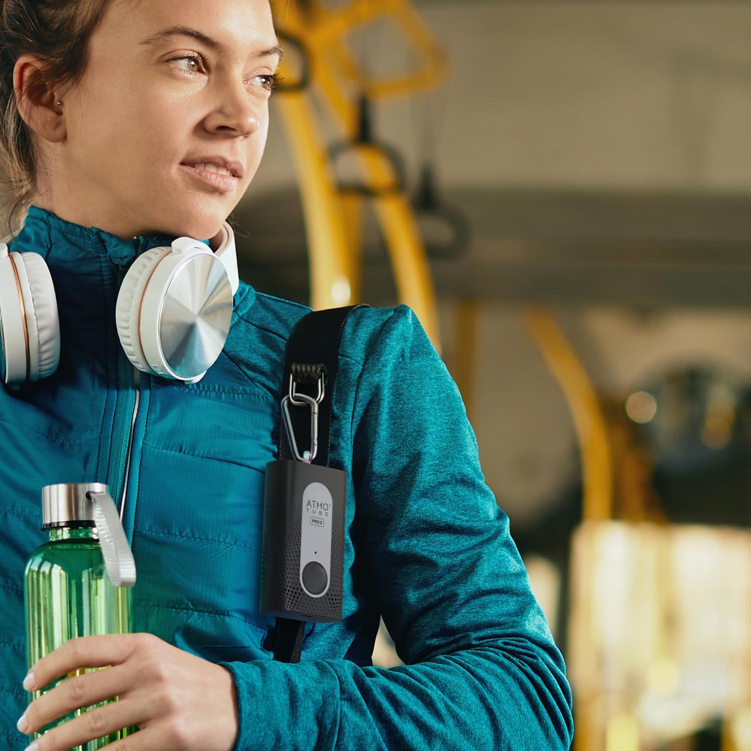 Atmotube PRO 2 Battery Powered Portable Outdoor and Indoor Professional Air Quality Monitor [PM, CO2, VOCs, NOx, Temperature, Humidity and Barometric Pressure Tester], Pollution Meter