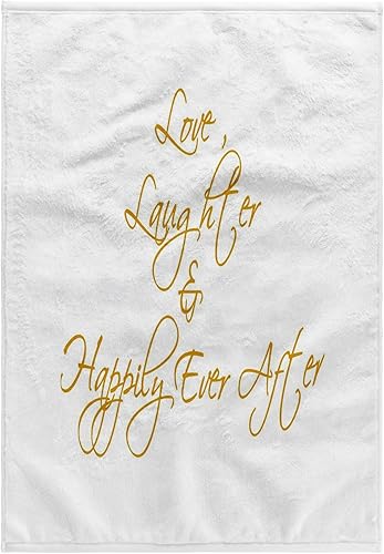 3dRose Love Laughter and Happily Ever After Quote - Towels (twl-376661-1)