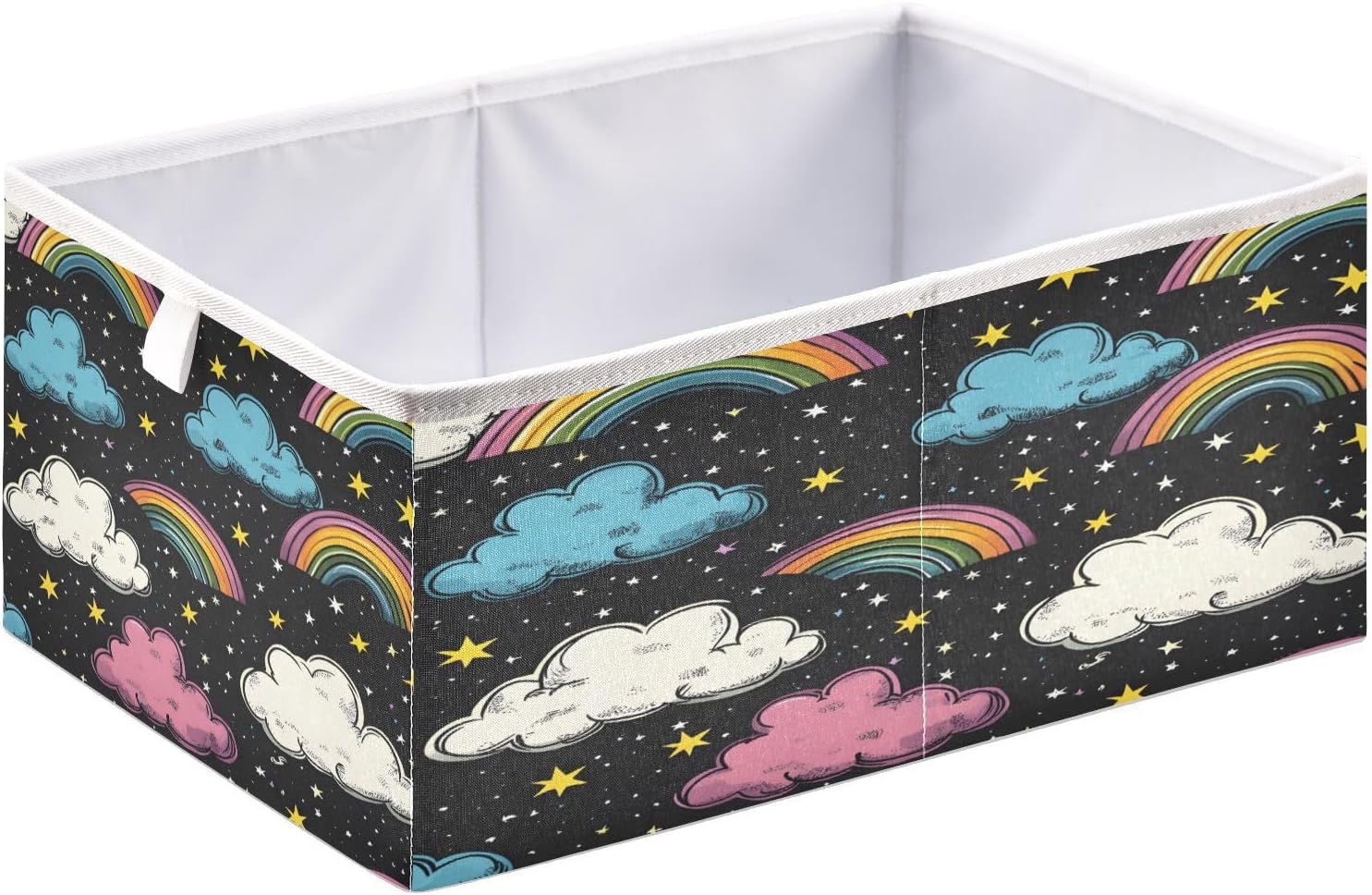 Kigai Beautiful Rainbow Colors Storage Basket,Foldable Storage Bins Shelves Toy Storage Box Closet Organizers for Nursery,Utility Room, Storage Room