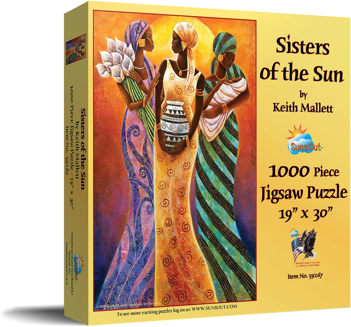 SUNSOUT INC - Sisters of The Sun - 1000 pc Jigsaw Puzzle by Artist: Keith Mallett - Finished Size 19" x 30" - MPN# 59267 - Image 2