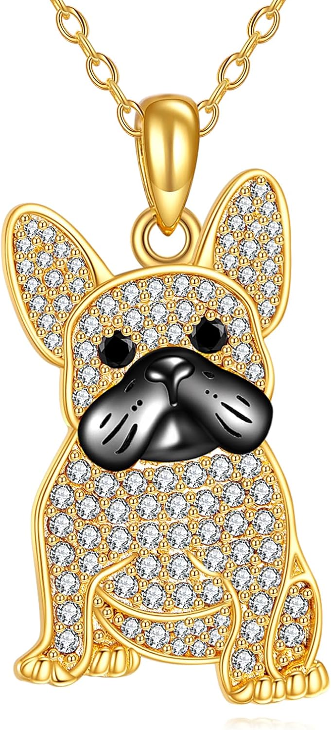 Dog Necklace Sterling Silver Puppy Pendant Cute Animal Jewelry Gifts for Women Dog Lovers