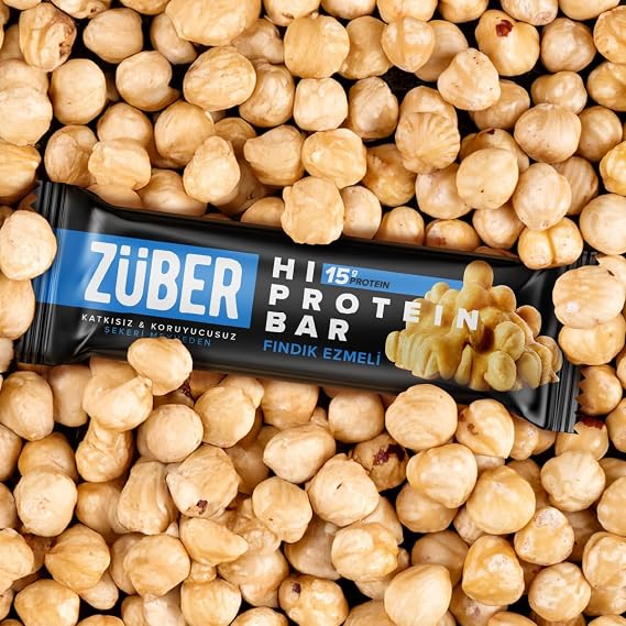 Züber Fındık Ezmeli Yüksek Hi Protein Bar 45g x 12 Adet