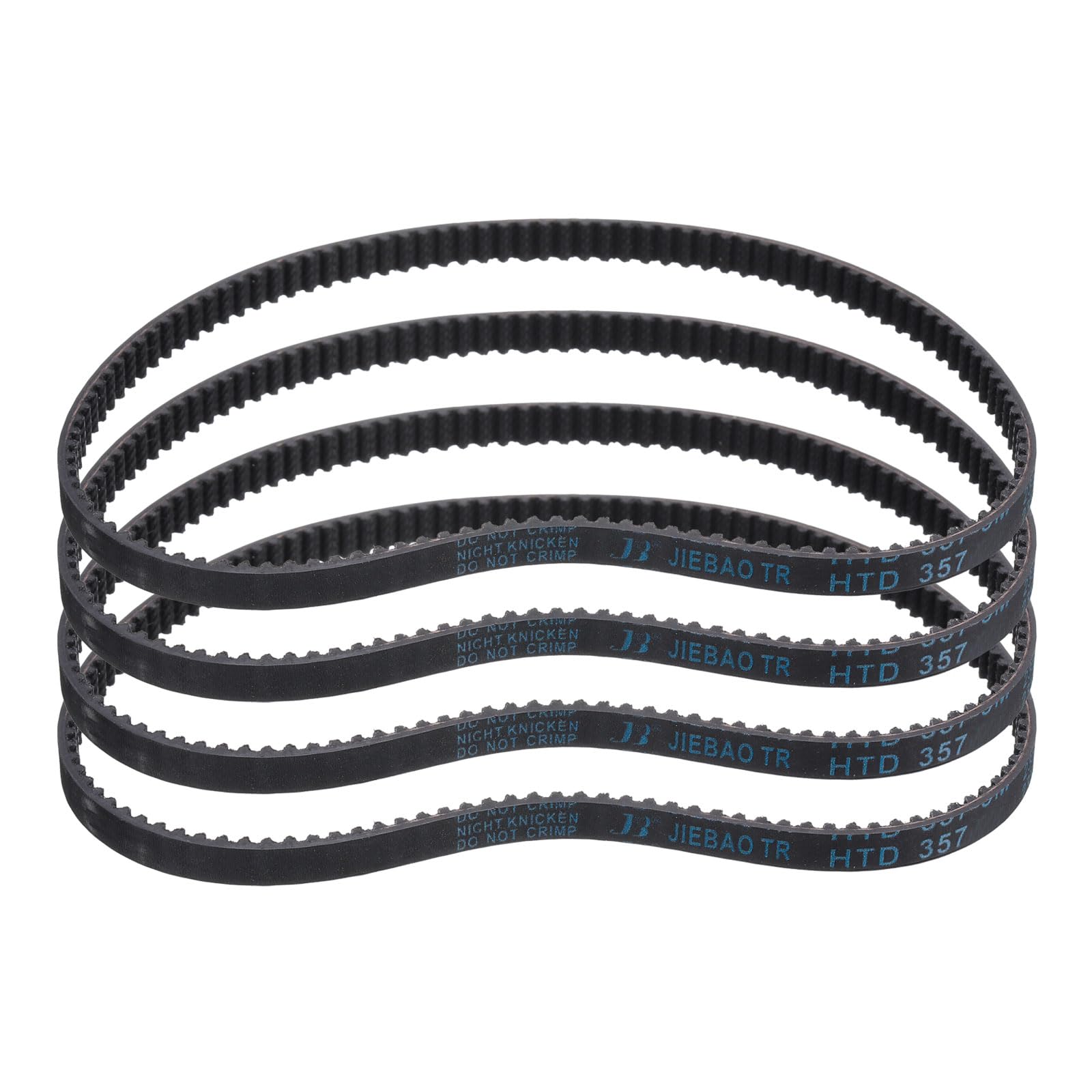 sourcing map Lot de 4 courroies de distribution HTD-3M en caoutchouc 119 dents, pas de 357 mm de longueur x 6 mm de largeur x 2,4 mm de hauteur, poulie à boucle fermée