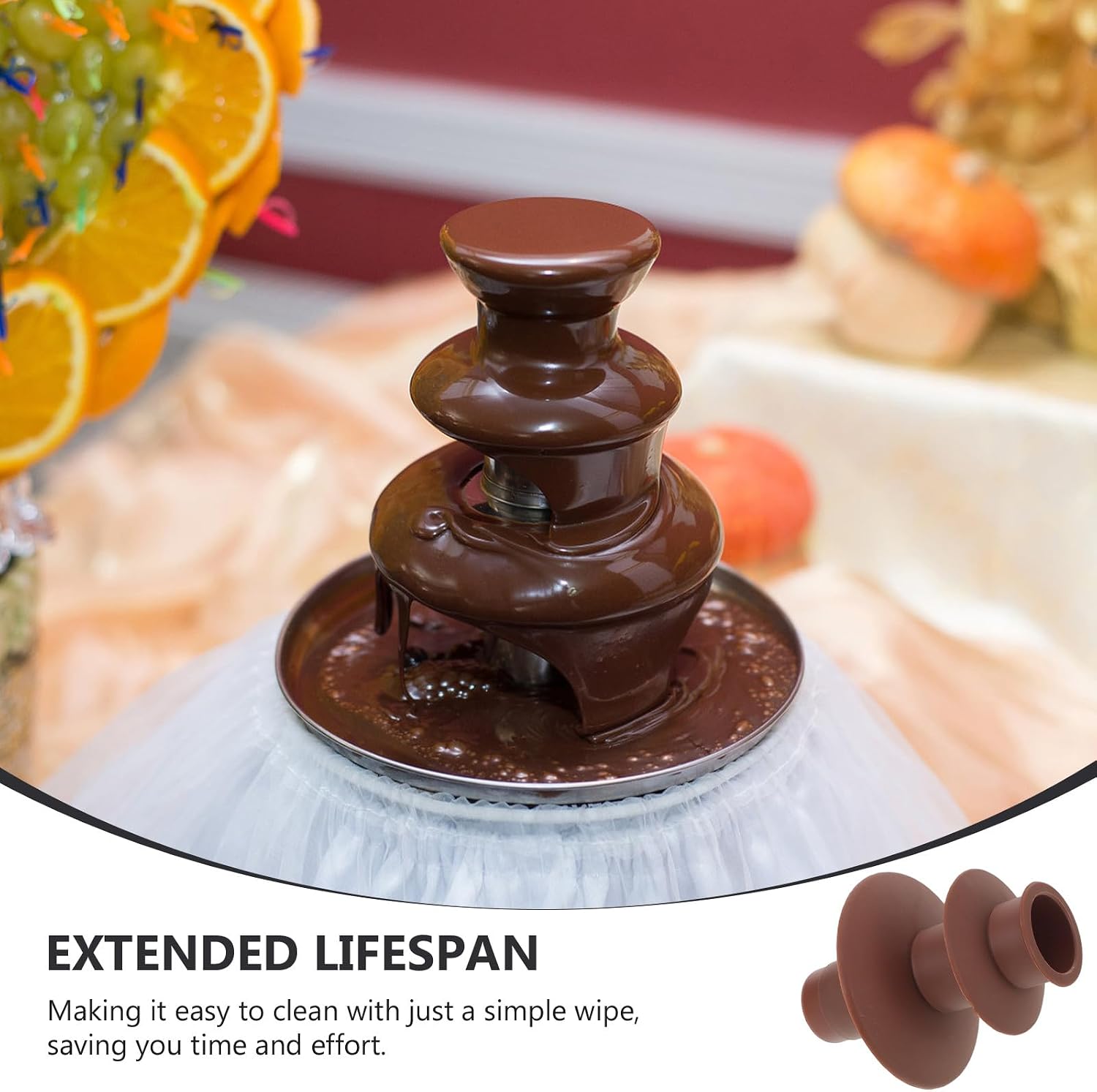 Ipetboom Chocolate Fondue Fountain Spiral Shaft Chocolate Dipping Warmer Machine Spiral Rod Replacement Parts For 2 Tier Electric Fondue Fountain Machine image 5