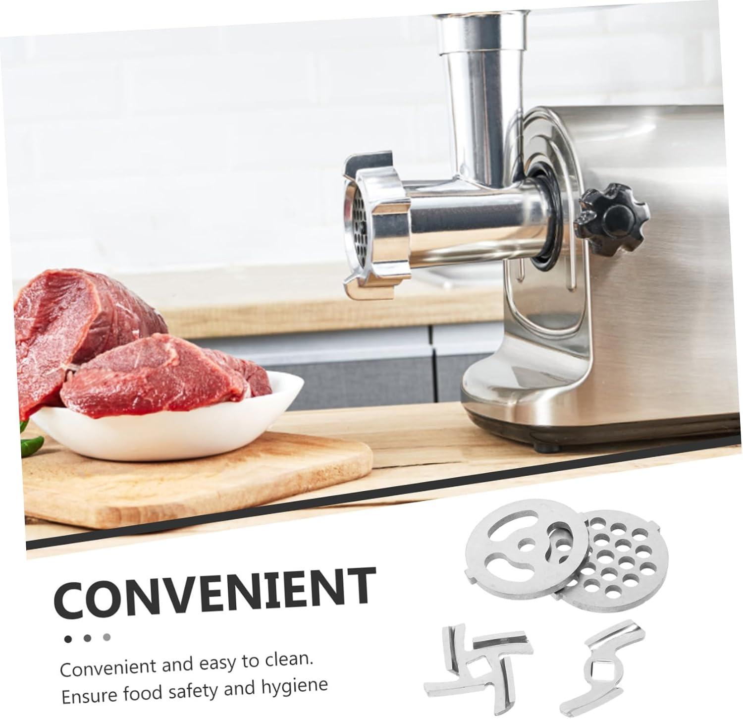 Mikinona 3sets Stainless Steel Meat Cutter Plates Meat Mincer Cutter Replacement Discs for Home Use Easy to Install and Accessories
