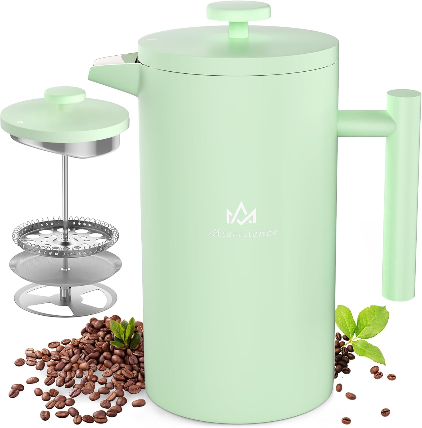 French Press Coffee Maker，50OZ Double Wall Vacuum Insulated 304 Stainless Steel for Home, Camping and Office