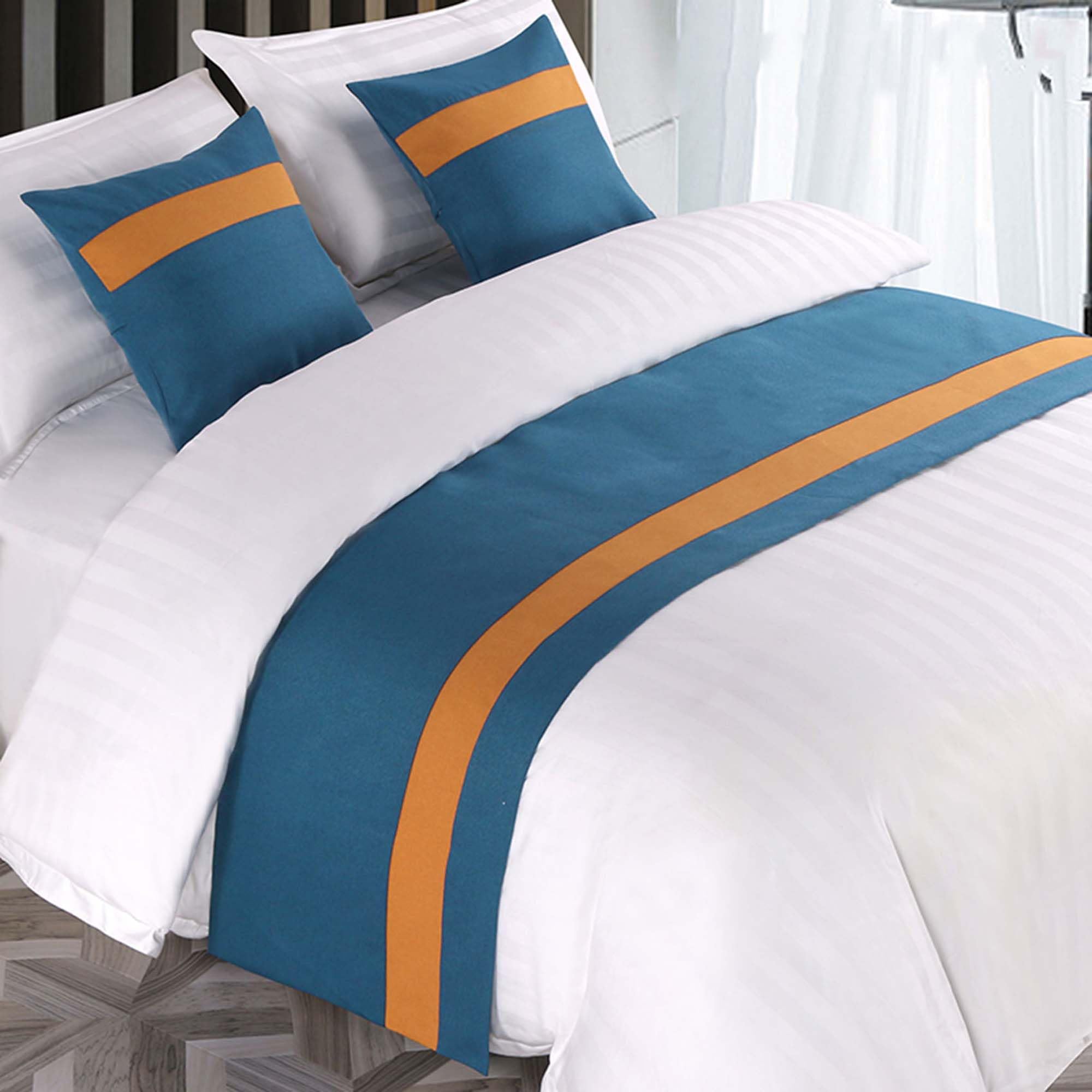 CLMETHE Nordic Bed Runner Scarve King Size Geometric Soft Durable No Fading Hotel Home Guesthouse Decor,B-50 * 180CM(1.2m bed)