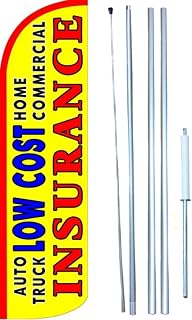 Low Cost Insurance (Blue) Swooper Windless Flag Kit (full sleeve) 3ft X 11.5ft Flag by EZ Flags