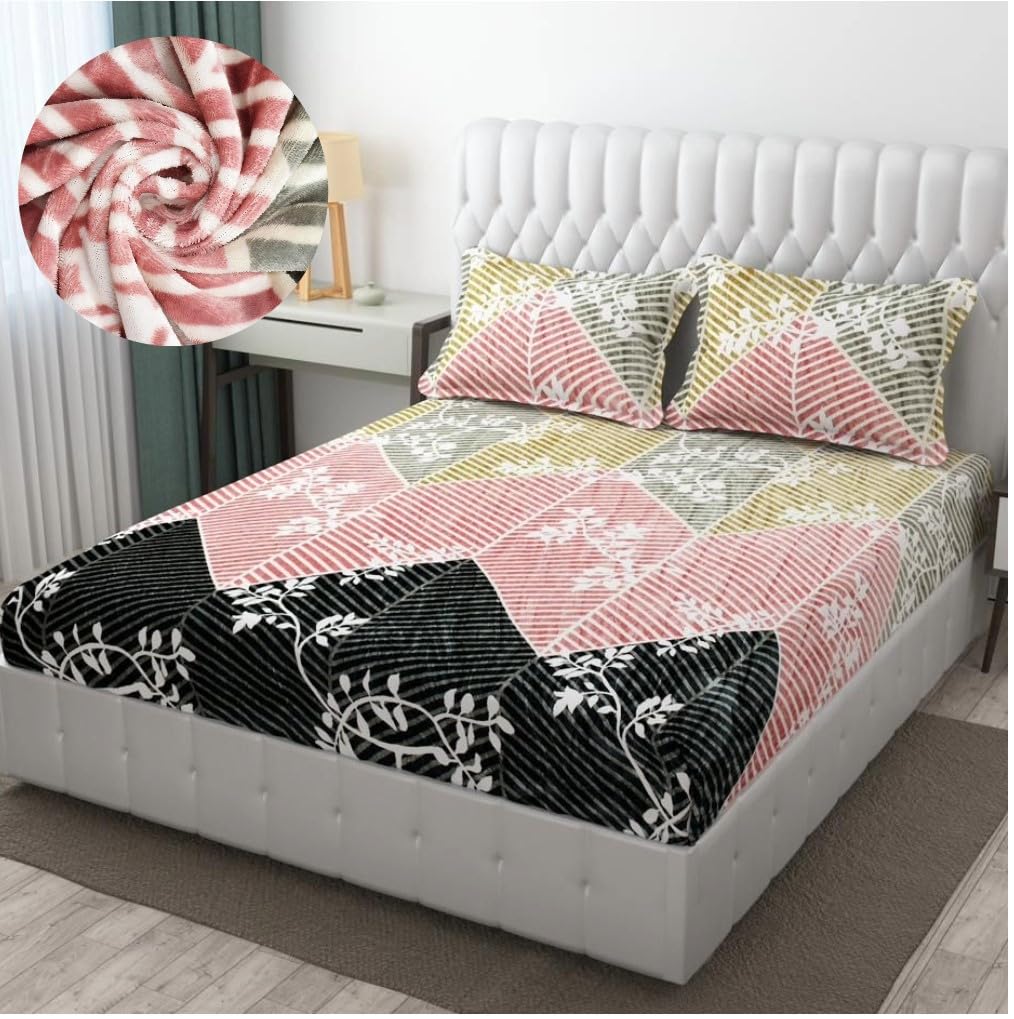 Warm Winter Bed Sheets - King Size, Dark Green -11