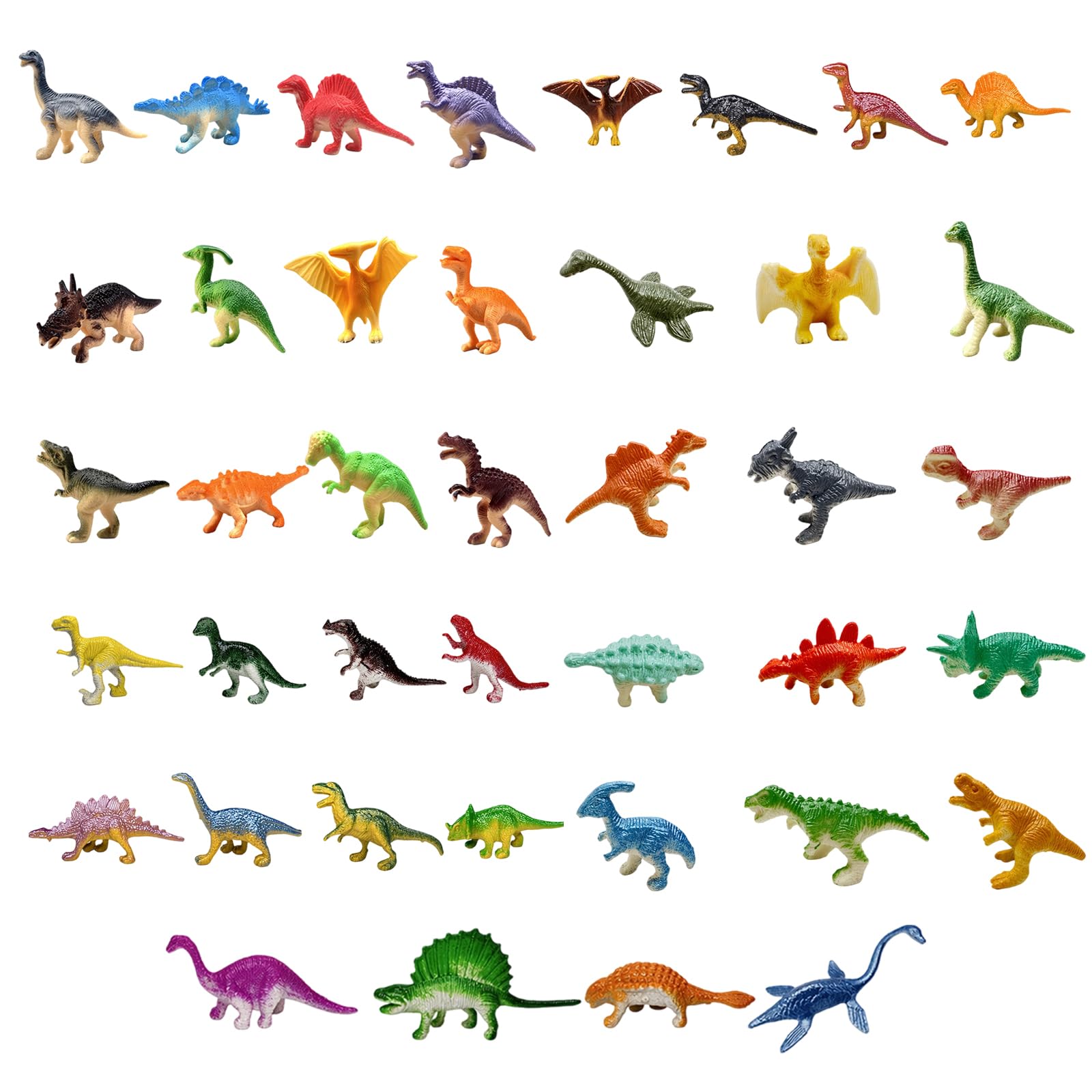 GETFACAI 40 PCS Mini Dinosaur Figures, Small Dinosaur Figures Set, Plastic Dinosaurs for Play, Collection with Mini Dragons and Winged Dinosaurs, Ideal for Party Favours Activities