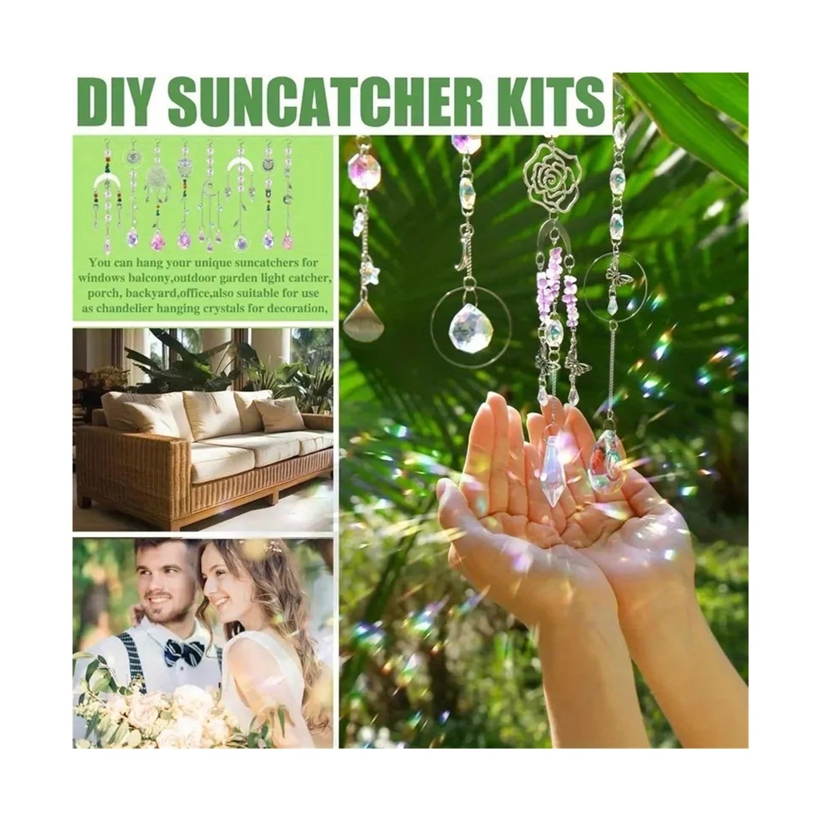 420-teiliger Kristall-Regenbogen-Maker – Sonnenfänger-DIY-Set for Erwachsene for Hochzeiten mit Glasperlen und Werkzeug Für Heimwerker
