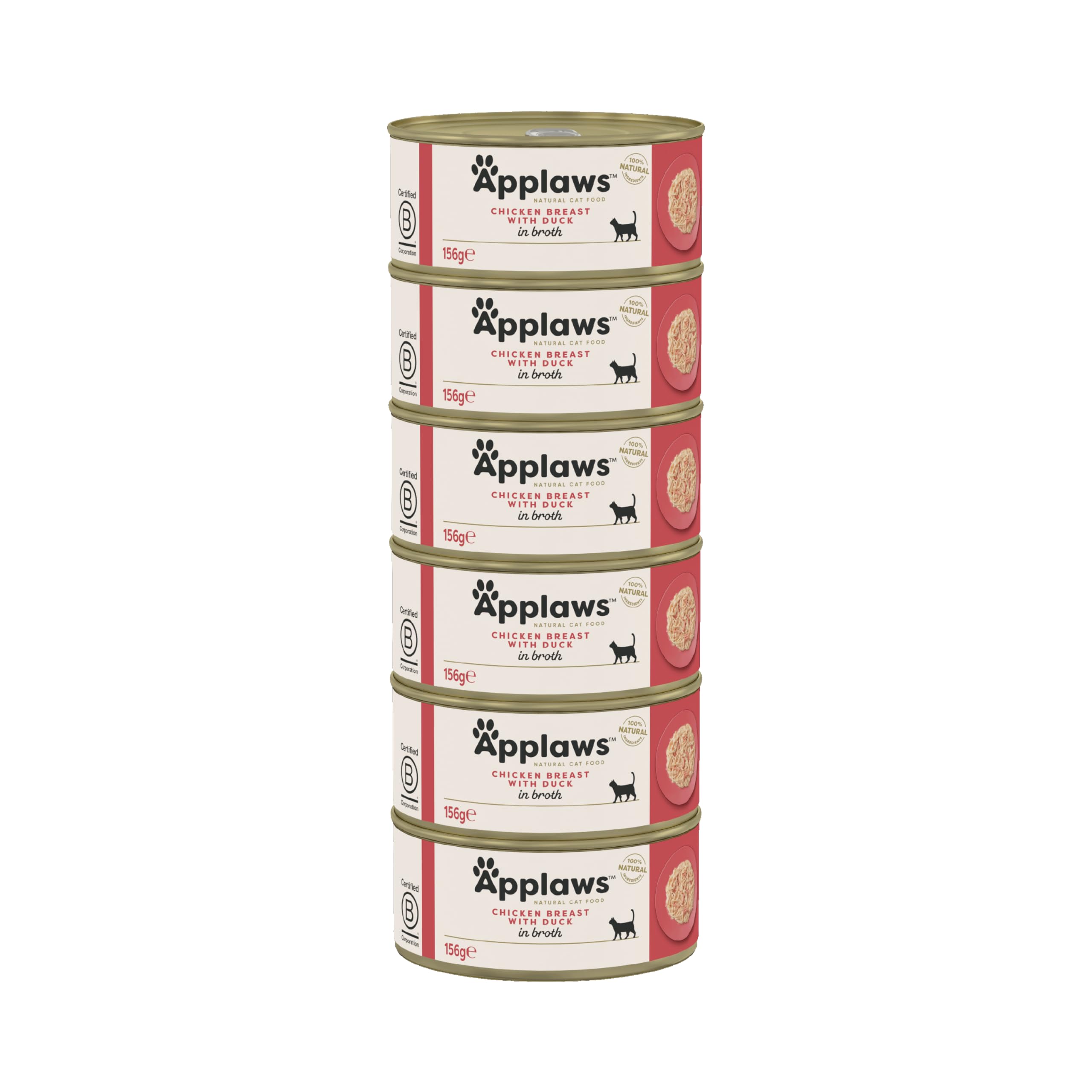Applaws 100% Natural Wry Cta Food Tin, 56g Chicken and Duck 6x 156g