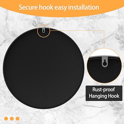 Miniatura 6 de Espejo redondo negro de 30 pulgadas, espejo redondo de pared con marco de metal, espejo redondo de baño para espejos circulares de pared para pared,