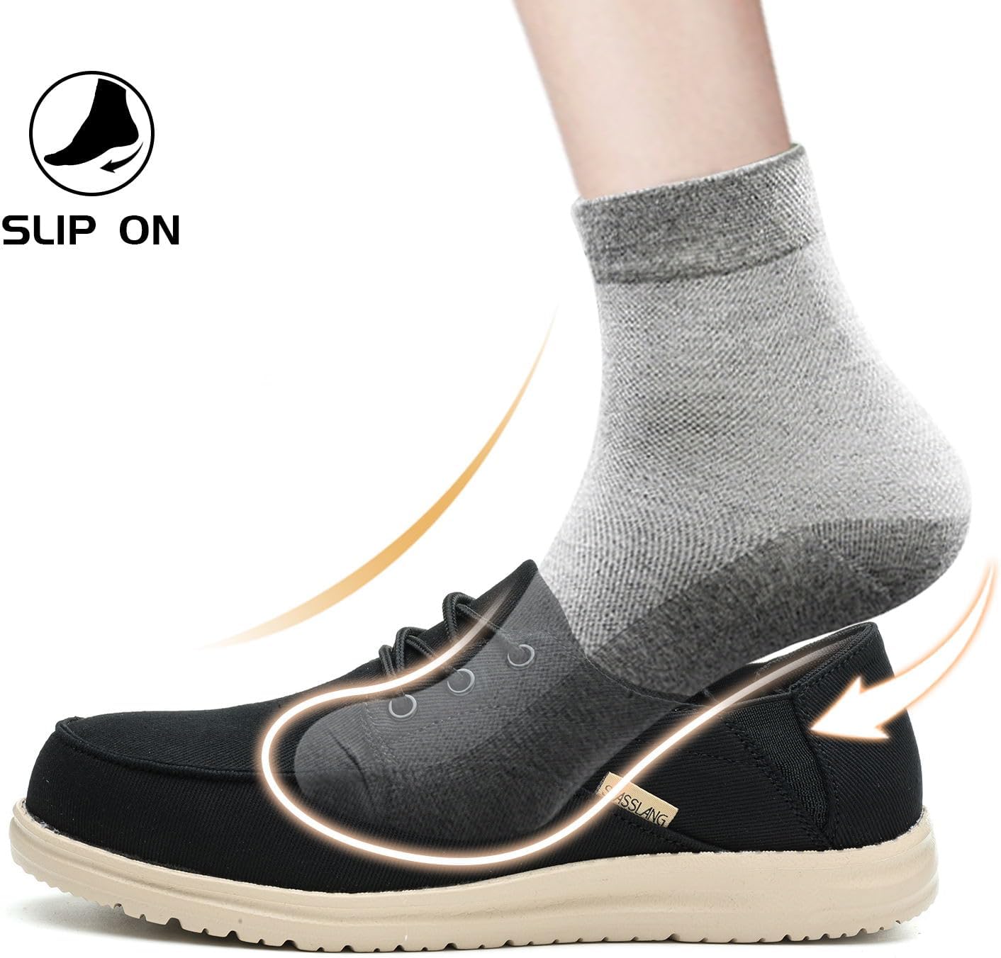 Steel Toe Loafers Shoes for Men Lightweight Casual Work Safety Industrial Construction Sneakers Slip On Indestructible Work Shoes - Image 5