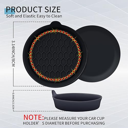 Miniatura 6 de Amooca Portavasos universales antideslizantes para automóvil, accesorios para el interior del automóvil, 2 unidades, color negro
