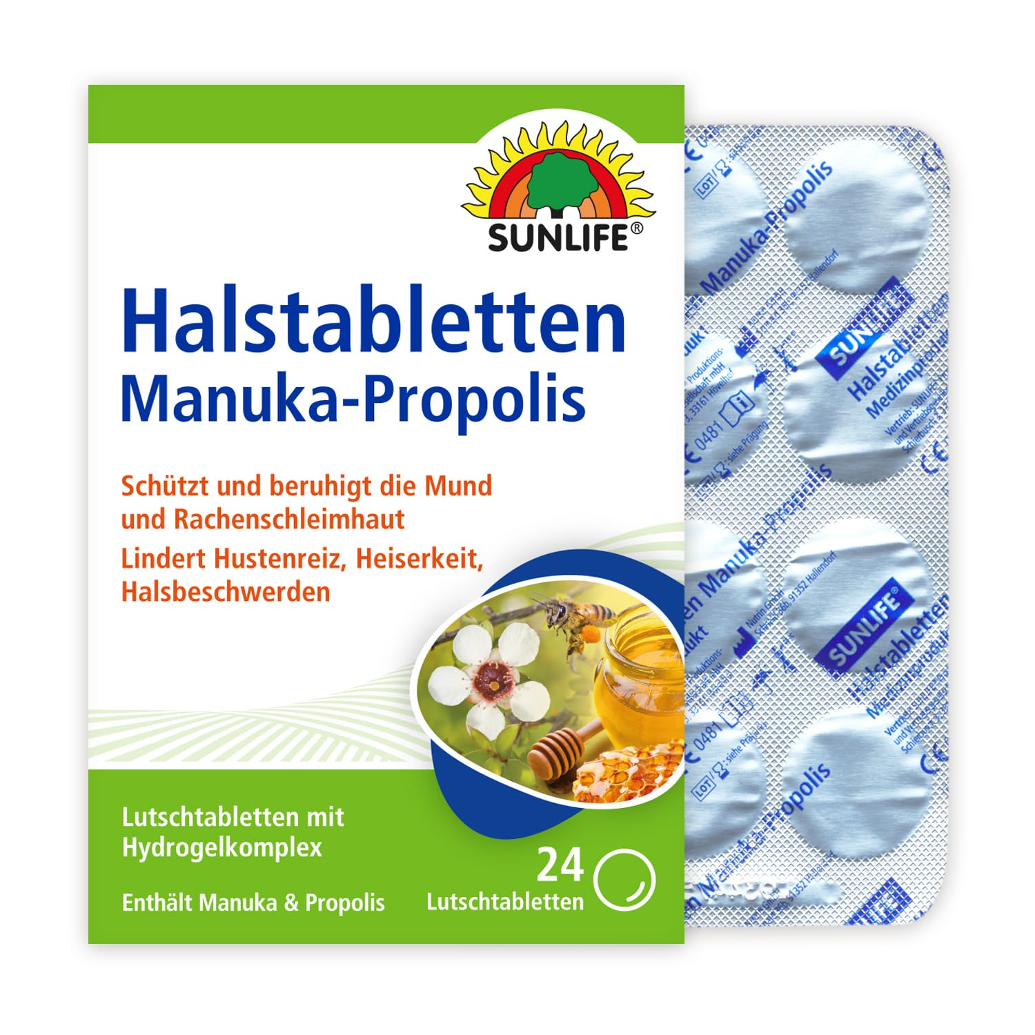 Sunlife Manuka - Pastillas de propóleo, 24 g, 138002