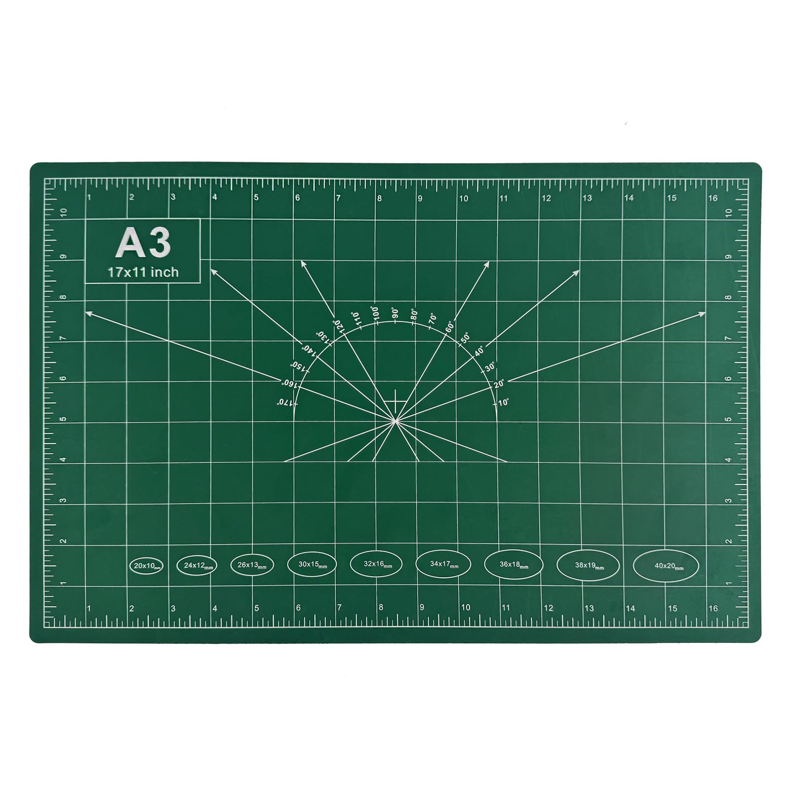 Tappetino da Taglio A3 Bifacciale Autorigenerante PVC 3 Strati Riciclabile (Verde)