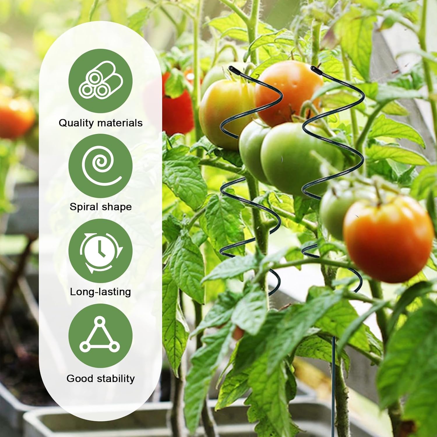 10 Pack Tomato Twist Stake, Spiral Tomato Stakes for Indoor Outdoor, Spiral Garden Stakes for Climbing Plants, Tomatoes, Roses & Garden Vines
