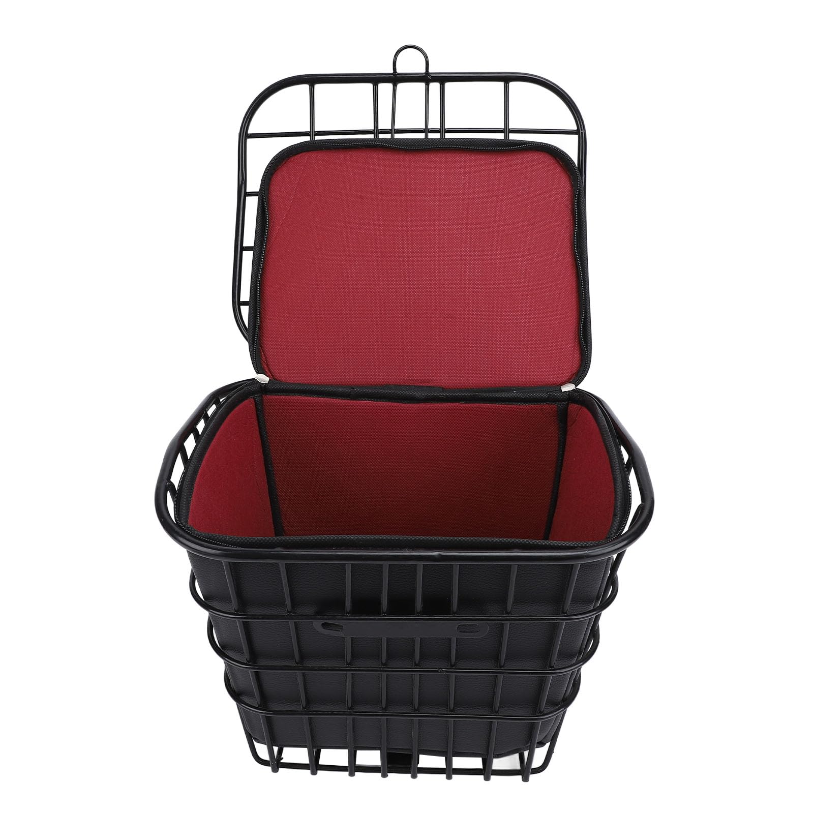 Cesta Delantera para Bicicleta Eléctrica con Tapa, Cestas para Scooter Eléctrico a Prueba de Polvo con Bolsa de Revestimiento Impermeable, Cesta de Metal para Bicicleta para