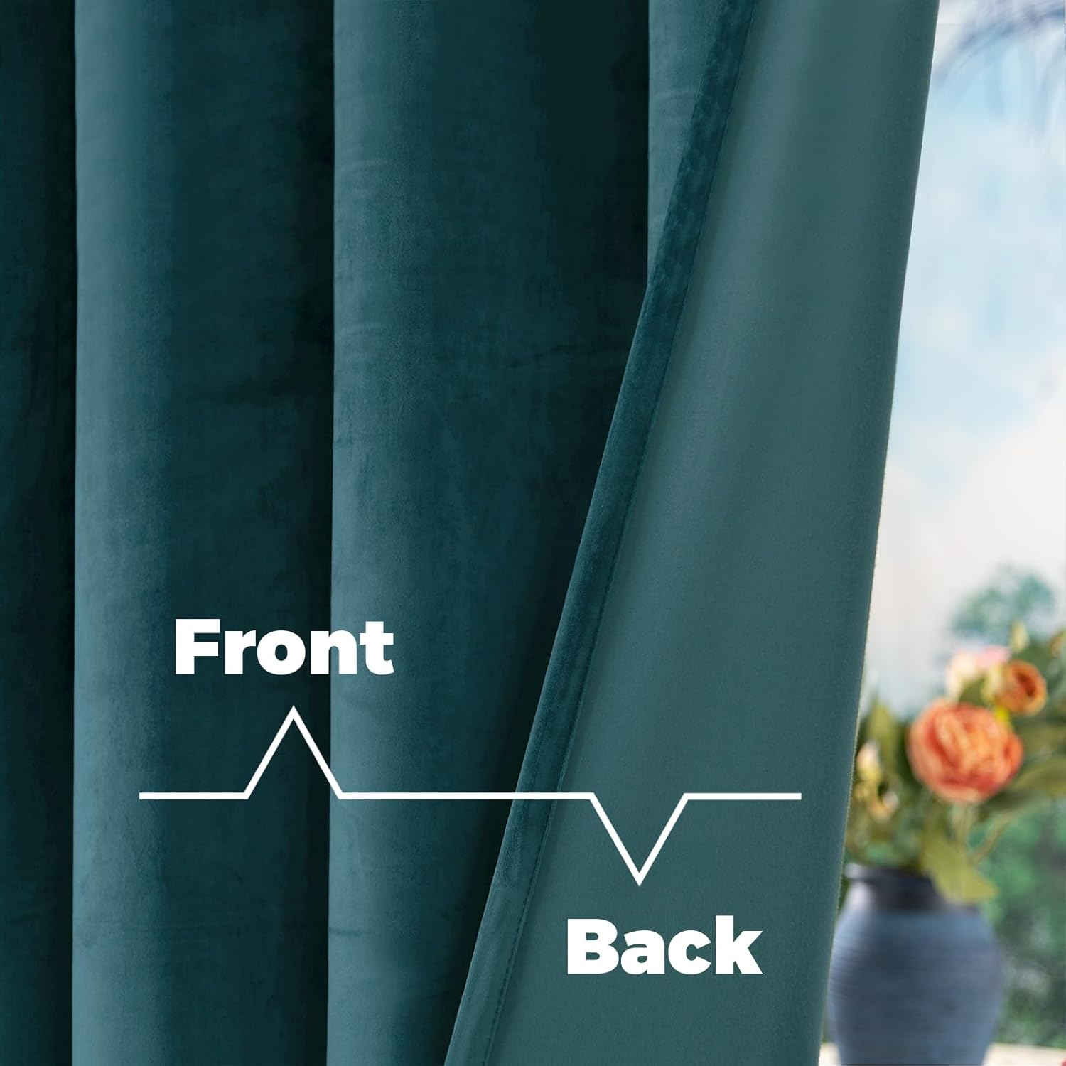 BGment Teal Velvet Curtains 84 Inch for Bedroom, Thick Thermal Insulated Room Darkening Curtains Noise Reduce Back Tab and Rod Pocket Window Panels for Living Room, Set of 2 Panels, 52 x 84 Inch