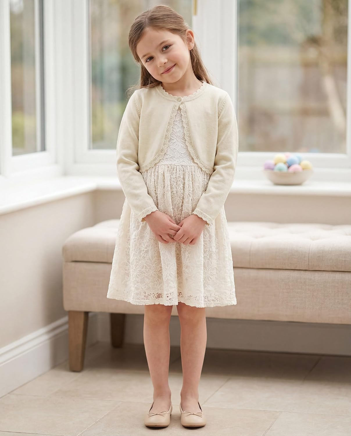 BlackButterfly Girls Long Sleeve Knitted Childrens Kids Bolero Shrug - Image 4