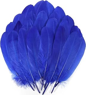 Plumas Manualidades Decoración de Colores para Fiesta, Plumas Carnaval Decorativas India para Manualidades, 120pcs (Talla única, AZUL)